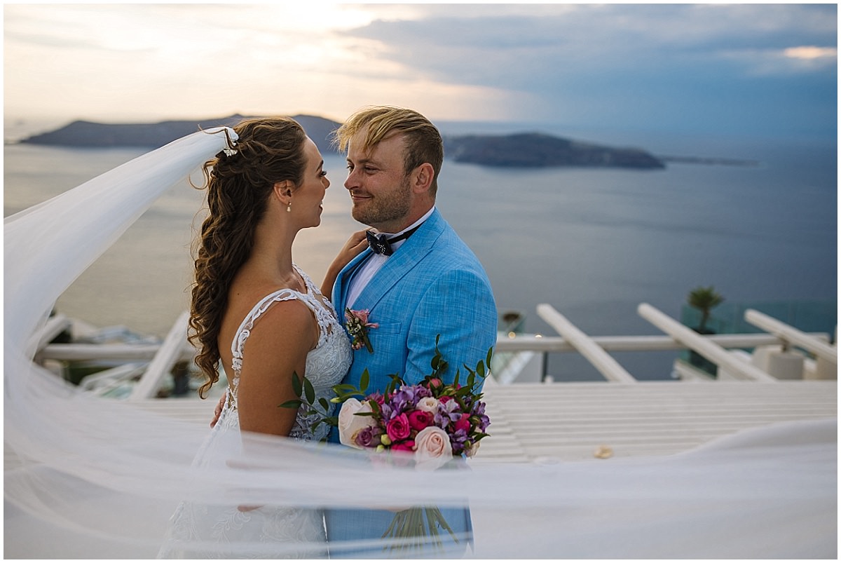 Rooftop views of the caldera in Santorini